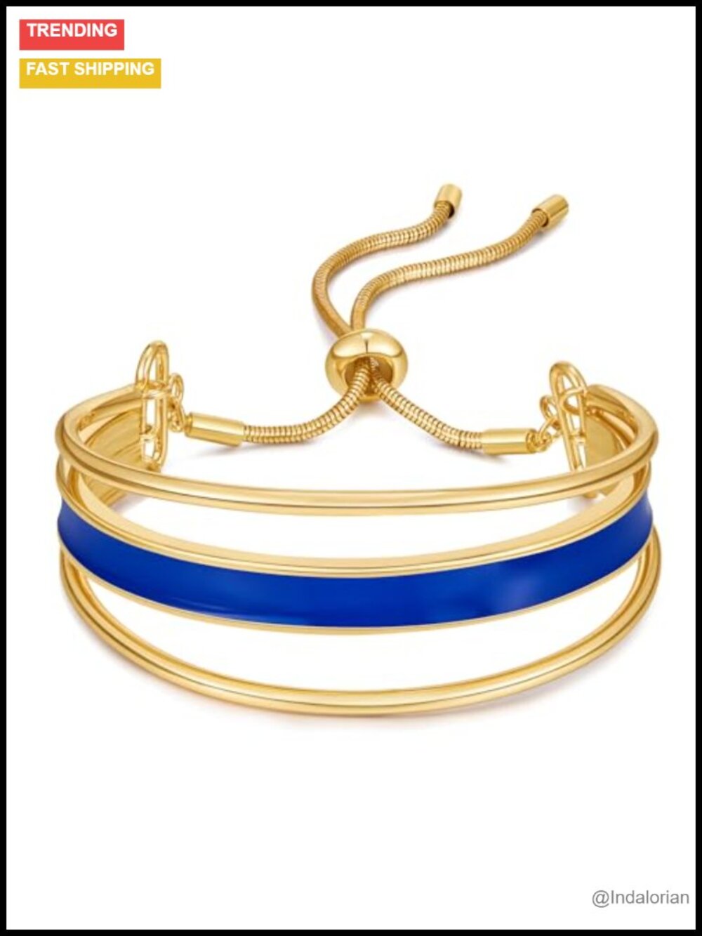 14k Gold Plated Brass Adjustable Slider Bangle Bracelet Stackable